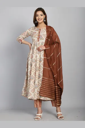 Rajnandini Ethnic Motifs Printed Regular Pure Cotton Kurta with Trousers & With Dupatta