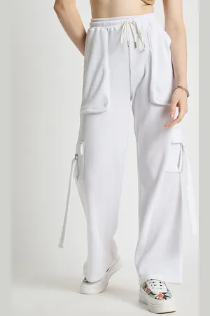 EDRIO Women Relaxed Fit Cotton Cargo Track Pants