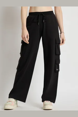 EDRIO Women Relaxed Fit Cotton Cargo Track Pants
