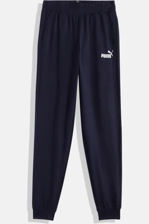 PUMA Boys Solid Youth Jersey Knitted Pure Cotton Joggers With Brand Logo Print Detail
