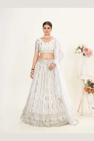 SHOPGARB Embroidered Sequinned Semi-Stitched Lehenga & Unstitched Blouse With Dupatta