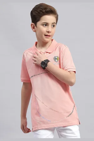 Monte Carlo Boys Typography Printed Polo Collar Cotton T-shirt