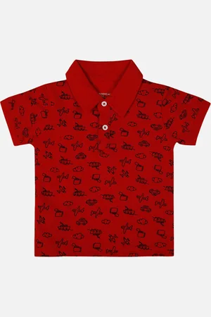 BodyCare Boys Conversational Printed Polo Collar Cotton T-shirt