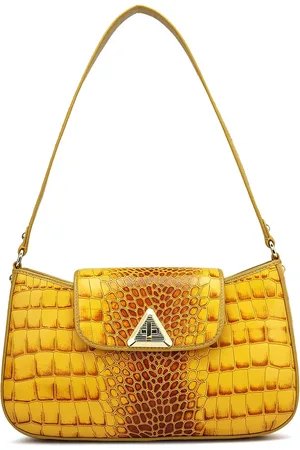 Da Milano Animal Textured Leather Structured Shoulder Bag