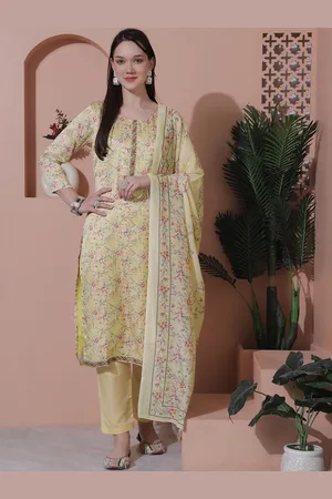Stylee Lifestyle Floral Printed Satin Unstitched Dress Material