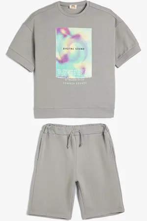 Koton Boys Printed Pure Cotton Top with Shorts