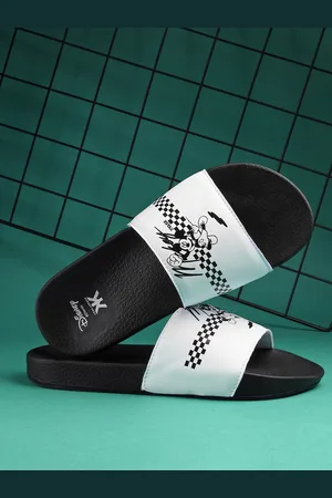 Kook N Keech Women Black Mickey Mouse Printed Sliders