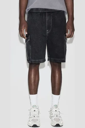 H&M Men Loose Denim Cargo Shorts