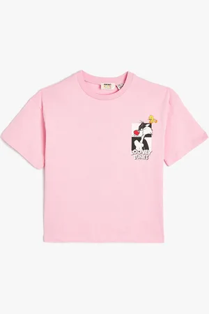 Koton Girls Roumd Neck Pure Cotton T-shirt