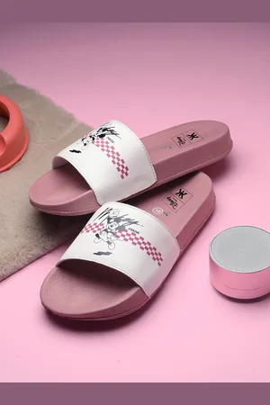 Kook N Keech Women Pink Mickey Mouse Printed Sliders