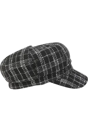 iSWEVEN Unisex Checked Cotton Ascot Cap
