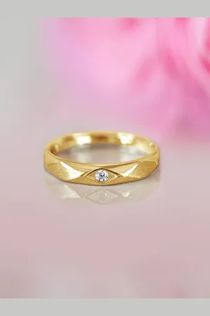 Zavya Men 925 Pure Sterling Silver Gold-Plated Cubic Zirconia Studded Finger Ring