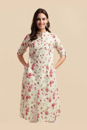 Mirchi Fashion Floral Printed Pure Cotton A-Line Kurta