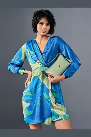 AND Floral Print Puff Sleeve A-Line Mini Dress
