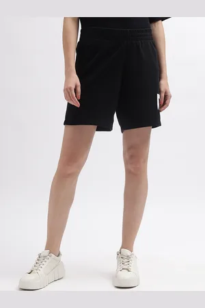 DKNY Women Typography Printed Mid-Rise Cotton Shorts