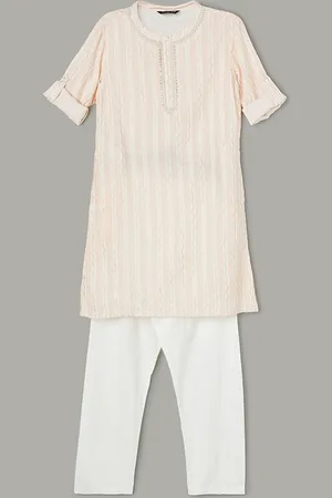 Lifestyle Boys Embroidered Straight Pure Cotton Kurta with Pyjamas