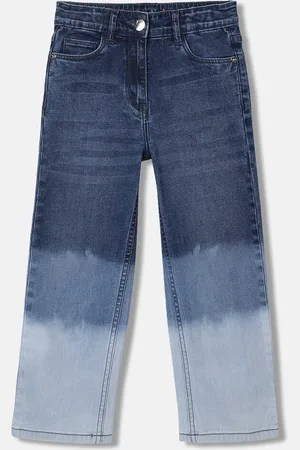 Elle Girls Straight Fit Mid Rise Clean Look Heavy Fade Pure Cotton Jeans