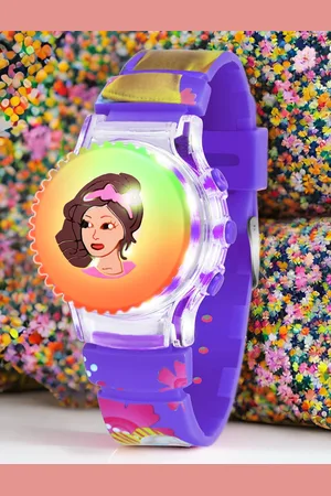 Shocknshop Kids Barbie Printed Dial & Straps Digital Multi Function Watch WCH103 Purple