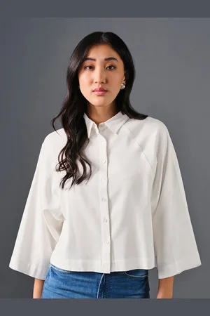AND Flared Sleeve Shirt Style Top
