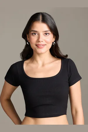 20Dresses Black Square Neck Fitted Crop Top