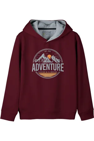 HELLCAT Girls Graphic Printed Hooded Cotton Pullover Sweatshirt