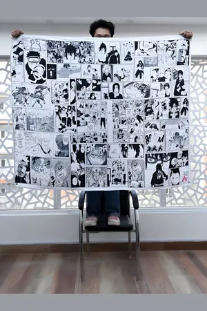 COMICSENSE White & Black Naruto Anime Shinobi Manga Printed Tapestry