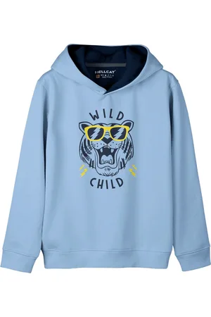 HELLCAT Girls Graphic Printed Hooded Cotton Pullover Sweatshirt