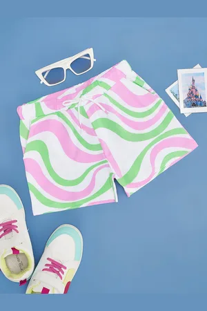Pantaloons Girls Abstract Printed Mid-Rise Cotton Shorts