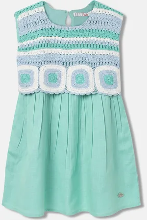 Elle Girls Self Design Tribal A-Line Cotton Dress
