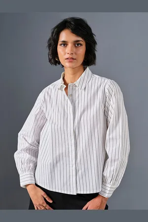 AND Striped Cotton Shirt Style Top