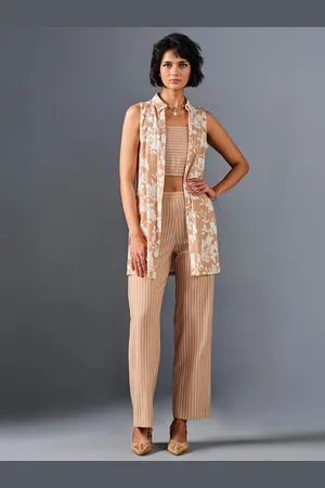 AND Striped Top With Trouser & Printed Jacket Co-Ords