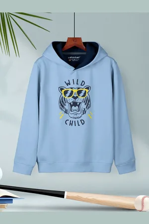 HELLCAT Boys Graphic Printed Hooded Cotton Pullover Sweatshirt