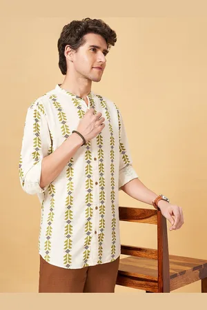 Pantaloons Geometric Printed Band Collar Casual Shirt
