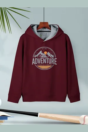 HELLCAT Boys Graphic Printed Hooded Cotton Pullover Sweatshirt