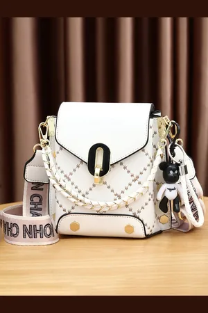 Styli Women White Embellished Drop Braided Handbag