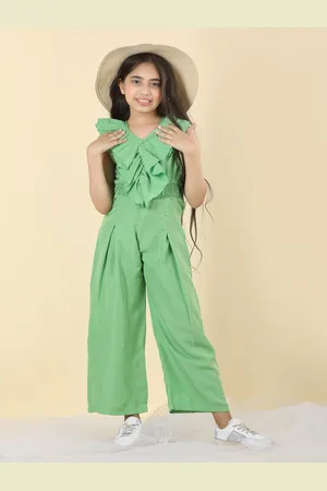 Cutiekins Girls Smocked Basic Jumpsuit With Ruffles