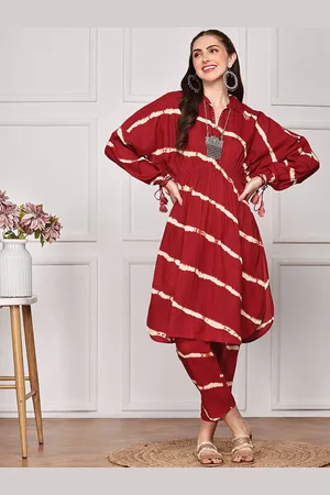 Ishin Tie & Dye Dyed Printed V-Neck Tunic Top and Trouser Co-Ords