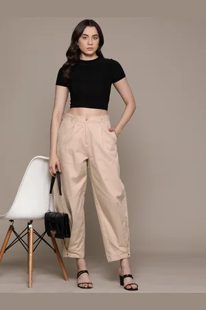 Moda Rapido Women Pure Cotton Cropped Trousers