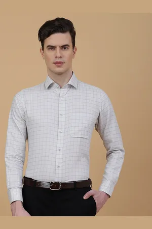 Greenfibre Slim Fit Grid Tattersall Checked Spread Collar Long sleeves Formal Shirt
