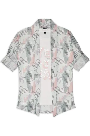 CAVIO Boys Printed Pure Cotton T-shirt with Shrug