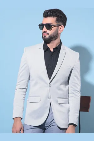 Crimsoune Club Slim Fit Striped Notched Lapel Collar Single-Breasted Casual Blazer