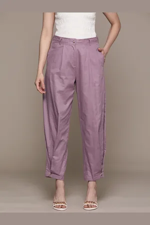 Moda Rapido Women Pure Cotton Cropped Trousers