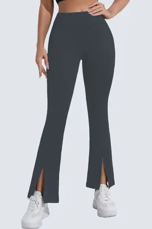 BAESD Women Relaxed Straight Leg High-Rise Wrinkle Free Bootcut Trousers