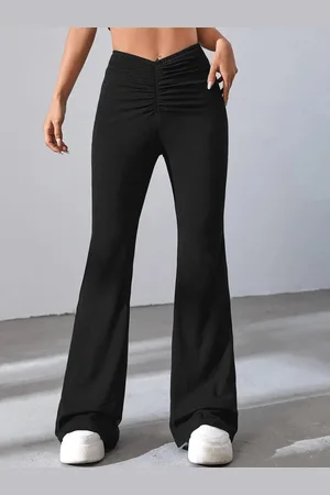 BAESD Women Relaxed Straight Leg Skinny Fit High-Rise Wrinkle FreeBootcut Trousers