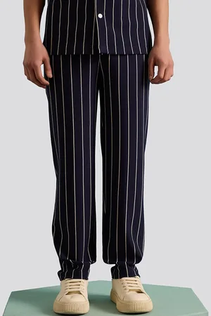Muvazo Men Striped Mid Rise Track Pant