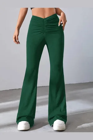 BAESD Women Relaxed Straight Leg Skinny Fit High-Rise Wrinkle Free Bootcut Trousers