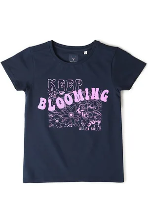 Allen Solly Girls Typography Printed Applique T-shirt
