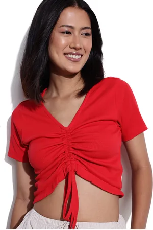 DressBerry String Ruch Up V-Neck Fitted Top