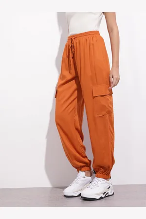 DressBerry Women Terracotta Tones Utility Driven Cargo Joggers