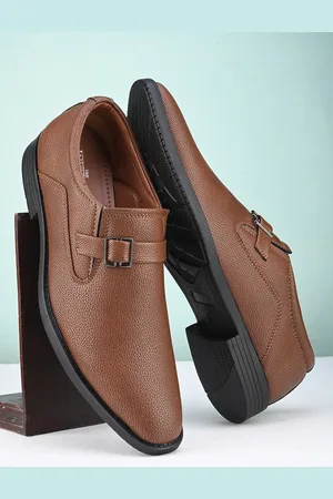 Invictus Men Textured Formal Monk Shoes